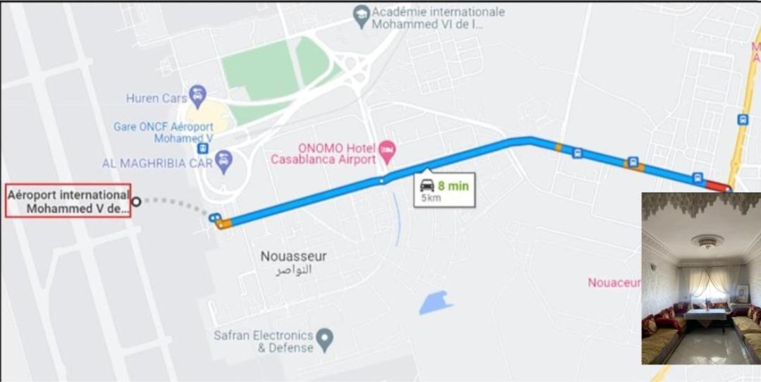 Adorable Apartamento A 8 Min Del Aeropuerto De Casablanca,Wifi Ultra Rapido Y Parking Gratis Derroua Eksteriør billede